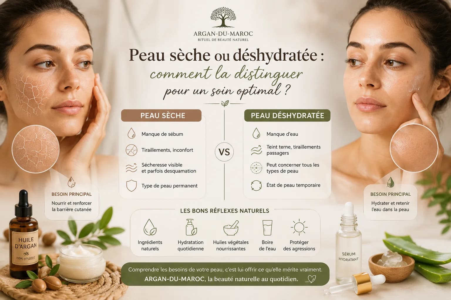 Peau sèche ou déshydratée : comment la distinguer pour un soin optimal ?