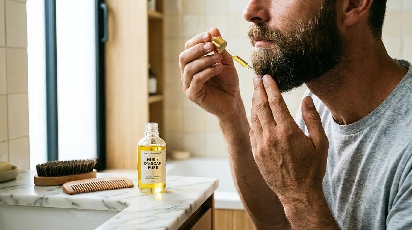 Huile d'argan pour barbe : assouplissement, hydratation et astuces
