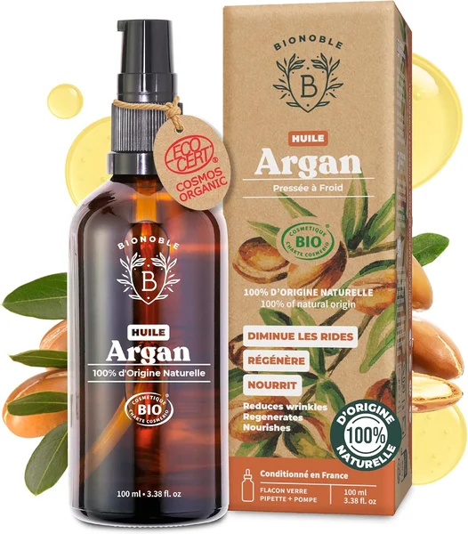 Huile d'Argan Bio 100% Pure, Pressée à Froid au Maroc